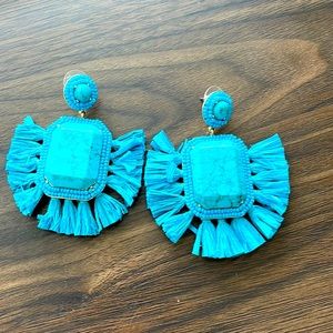Turquoise baublebar fringe earrings